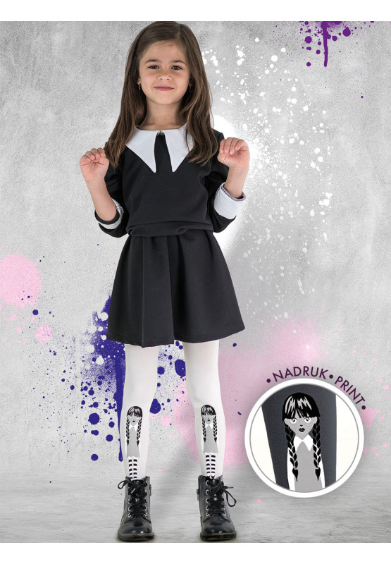 Dievčenské halloweenske pančuchy ČIERNE